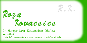 roza kovacsics business card